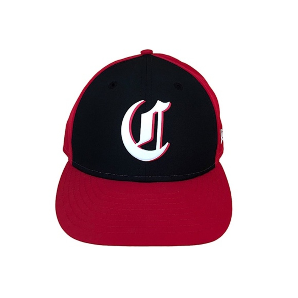 New Era 59fifty Red Black White Cincinnati Red Baseball Fitted Cap Hat 7 3/8